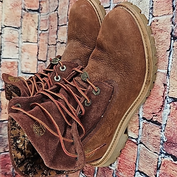 TIMBERLAND ROLLTOP BOOTS, WOMEN'S SIZE 8 RUST LEATHER - Picture 7 of 12